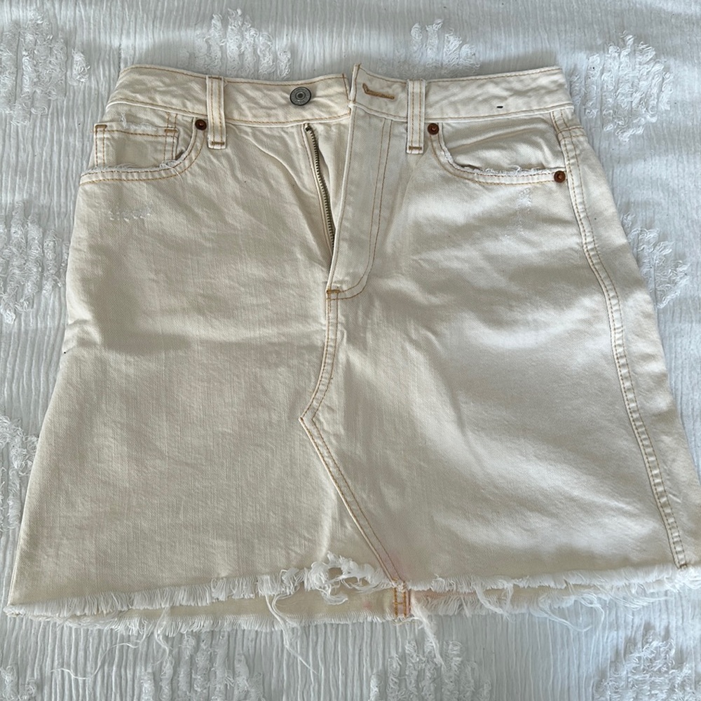 abercrombie yellow denim skirt